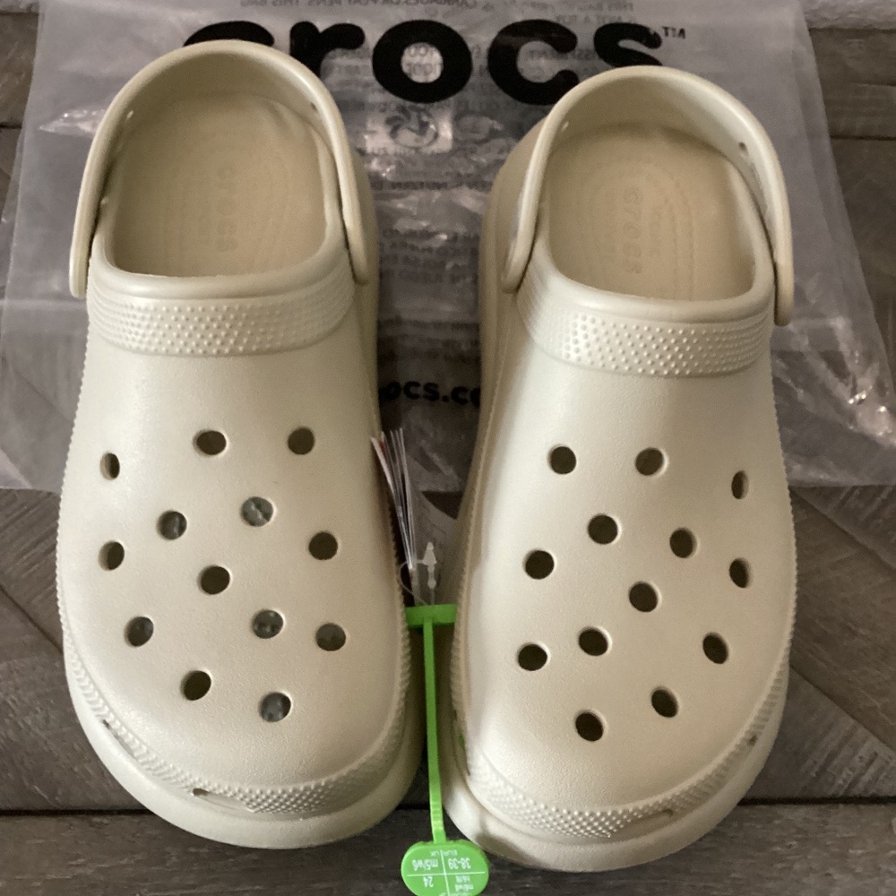 CROCS Cream Mules & Clogs